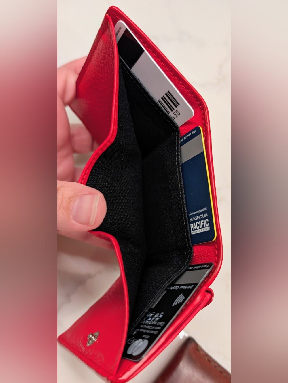 Balenciaga Red Leather Mini Envelope Wallet - Picture 7 of 8